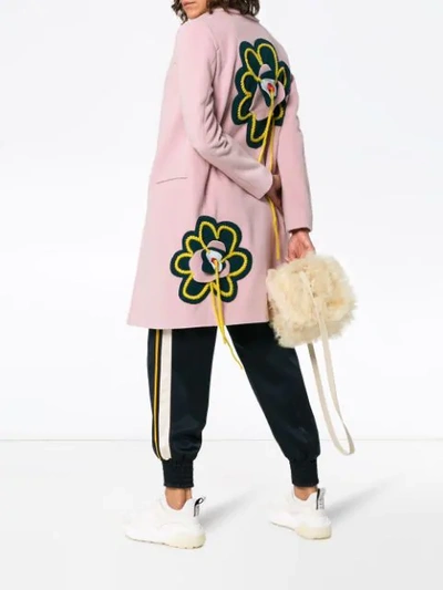 Mira Mikati Hand Embroidered Flower Patch Sb Coat In Pink | ModeSens