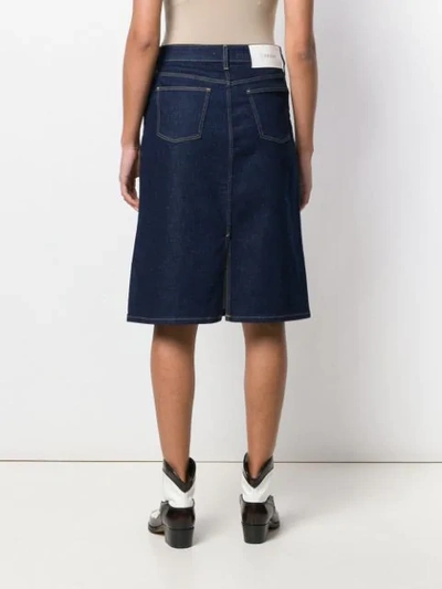 Shop Calvin Klein Denim Pencil Skirt In Blue