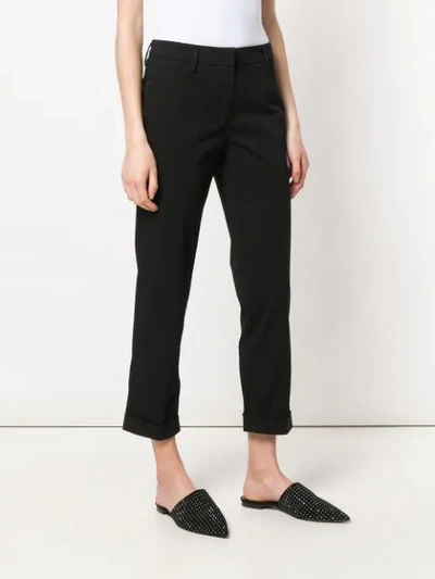 Shop Aspesi Cropped Trousers In Black
