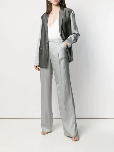 Shop Barbara Bui Contrast Fitted Blazer In Grey