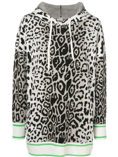 Shop Pinko Leopard Pattern Hoodie In White