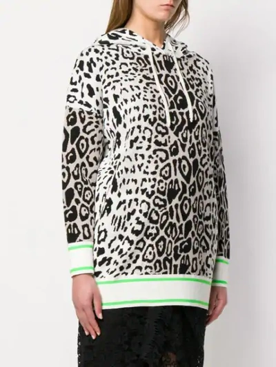 Shop Pinko Leopard Pattern Hoodie In White