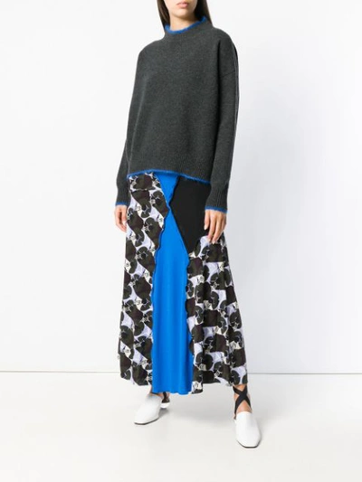 Shop Marni Printed Pleated Skirt - Blue