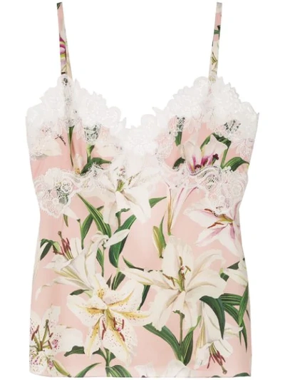 Shop Dolce & Gabbana Floral Print Camisole In Pink