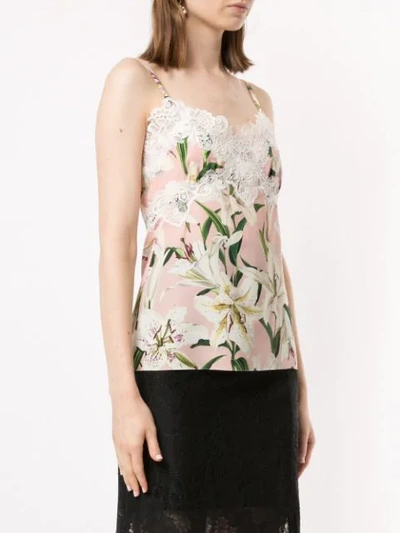 Shop Dolce & Gabbana Floral Print Camisole In Pink