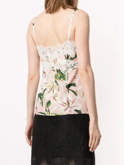 Shop Dolce & Gabbana Floral Print Camisole In Pink