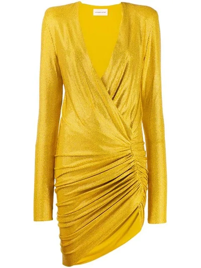 Shop Alexandre Vauthier Ruched Side Dress - Yellow
