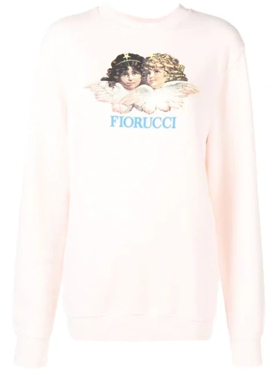Shop Fiorucci Angel Print Sweatshirt In Pink