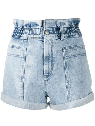 Shop Stella Mccartney High Rise Denim Shorts In Blue