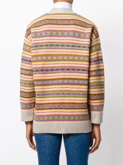 Shop Stella Mccartney Intarsia Cardigan In Multicolour