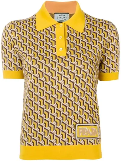 PRADA KNITTED POLO SHIRT - 大地色