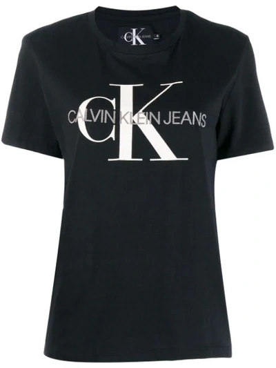 Shop Calvin Klein Jeans Est.1978 Calvin Klein Jeans Logo Print T-shirt - Black