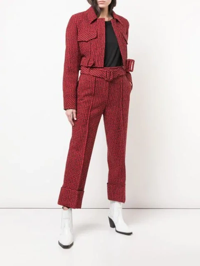 Shop Alexander Wang Belted Waist Trousers In Red