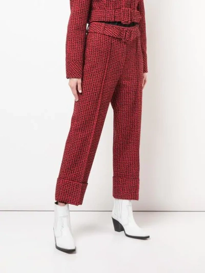 Shop Alexander Wang Belted Waist Trousers In Red