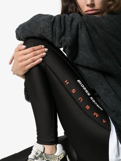 Shop Ambush Logo Print Wetsuit Leggings In Black