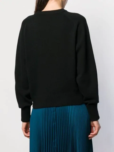 Shop Chloé Long Sleeved Pullover In Black