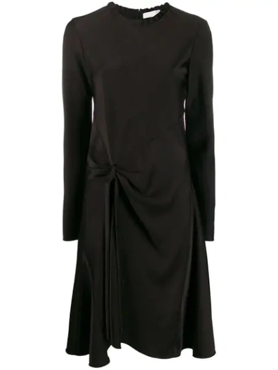 Shop Chloé Knot Detail Dress In Black