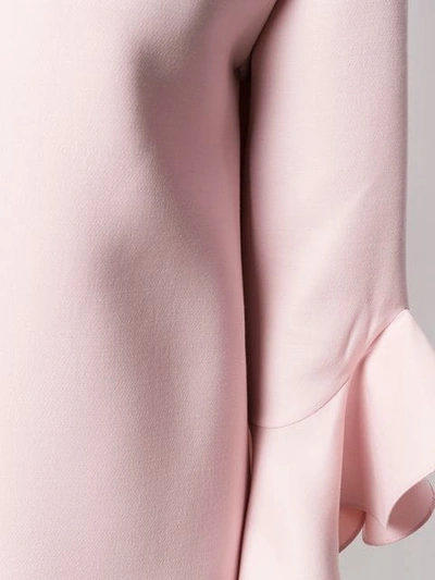 Valentino Ruffled-sleeve Wool And Silk-blend Mini Dress In Pink