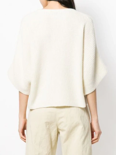 Shop Forte Forte Ribbed Knit Sweater In Neutrals