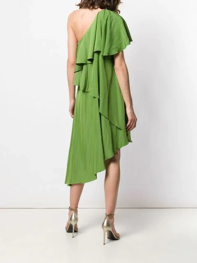 Shop Lanvin Ruffle Tiered Dress In Green