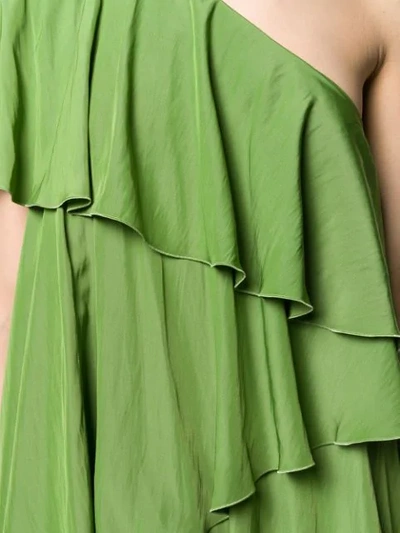 Shop Lanvin Ruffle Tiered Dress In Green