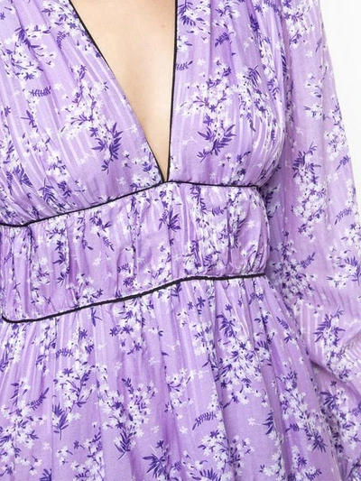 Shop Ulla Johnson Floral Print Midi Dress In Purple