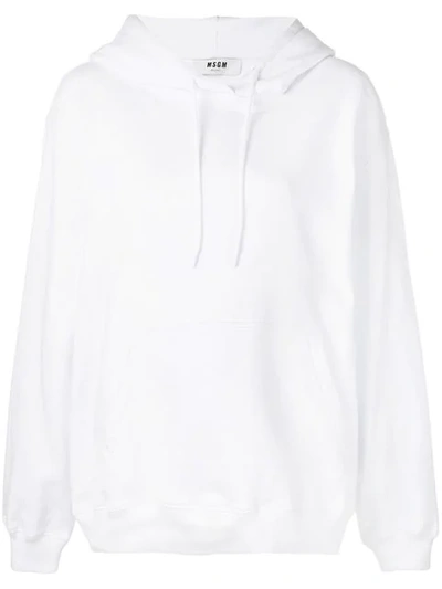 Shop Msgm Hooded Sweatshirt In White