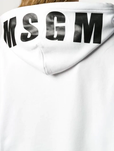Shop Msgm Hooded Sweatshirt In White