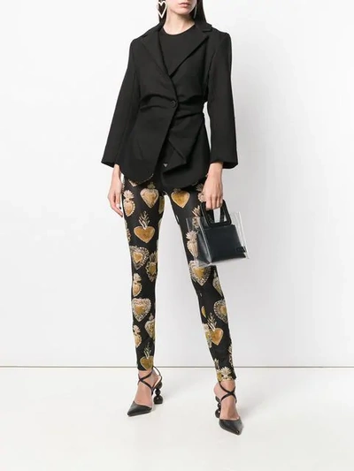 Shop Dolce & Gabbana Sacred Hearts Leggings In Black