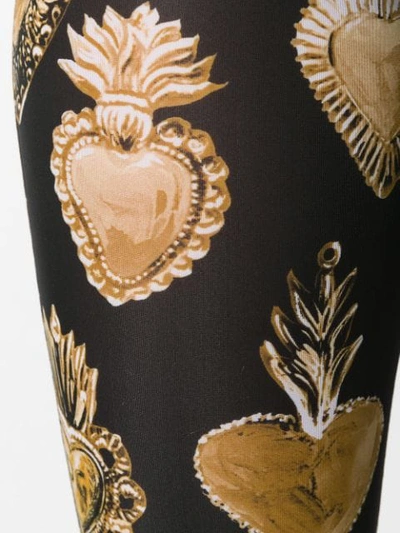 Shop Dolce & Gabbana Sacred Hearts Leggings In Black