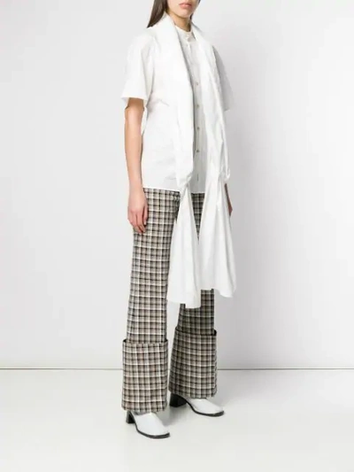 Shop Aalto Scarf Draped Shirt In White