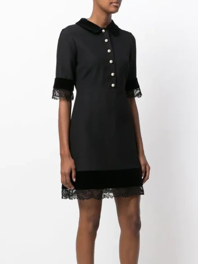 Shop Gucci Lace Detail Dress In Black