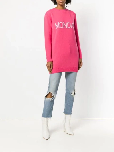 Shop Alberta Ferretti Monday Knit Mini Dress In 1211 Pink