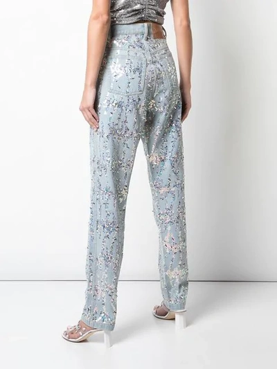 Shop Ashish Sequin Boyfriend Jeans In Blue