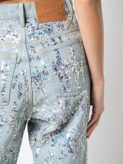 Shop Ashish Sequin Boyfriend Jeans In Blue