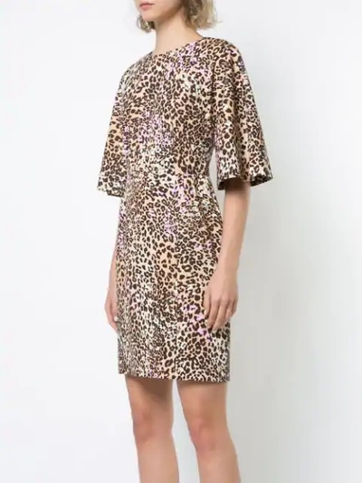 Shop Adam Lippes Leopard-print Sculpted Mini Dress - Brown