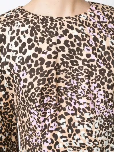 Shop Adam Lippes Leopard-print Sculpted Mini Dress - Brown