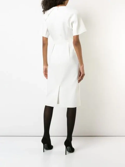 Shop Jason Wu Fitted Shortsleeved Dress In White