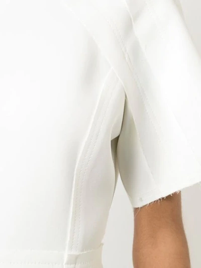 Shop Jason Wu Fitted Shortsleeved Dress In White
