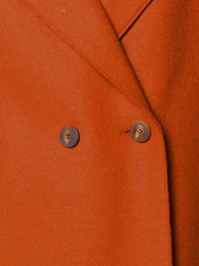 Shop Harris Wharf London Double-breasted Coat In Orange