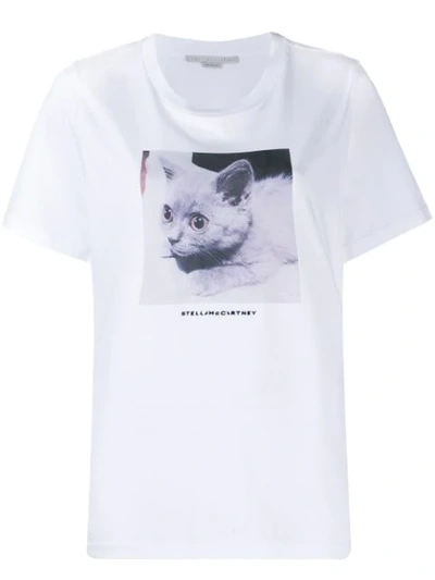 Shop Stella Mccartney Cat Print T-shirt - White