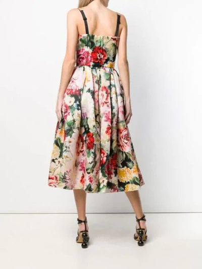 Shop Dolce & Gabbana Floral Print Flared Dress In Pink