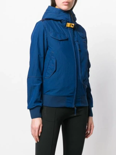 Shop Parajumpers Hooded Zip-up Jacket In Blue