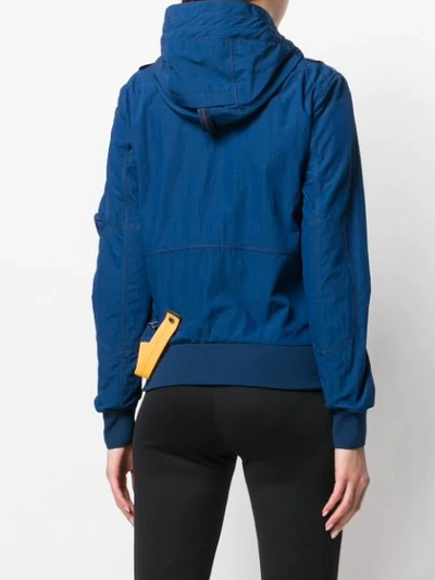 Shop Parajumpers Hooded Zip-up Jacket In Blue
