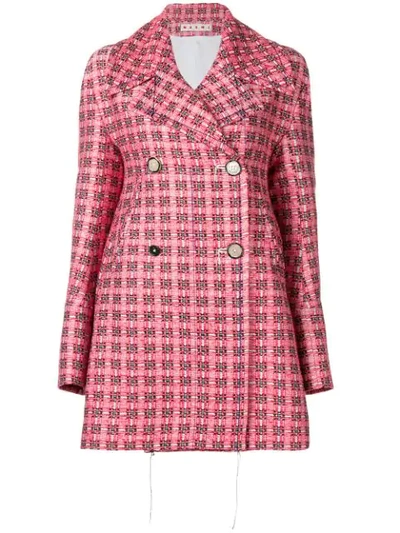 Shop Marni Double Breasted Coat In Red