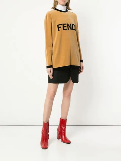 Pre-owned Fendi Long Sleeve Sweatshirt In Brown