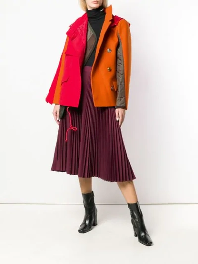 Shop Sacai Layered Jacket In Red