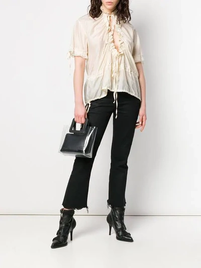 Shop Dsquared2 Ruched Front Blouse In Neutrals