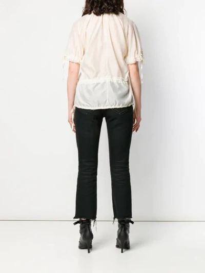 Shop Dsquared2 Ruched Front Blouse In Neutrals