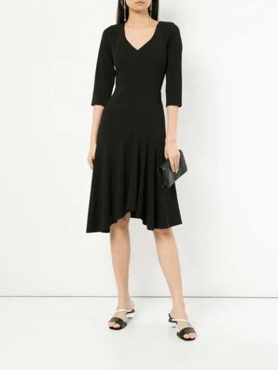 Shop Halston Heritage Pleated Skirt Dress - Black